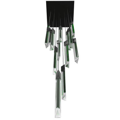 Alpine 15-Light Light Black Jade Glass Pendant Light
