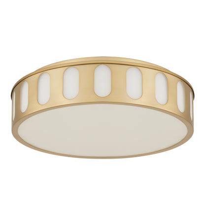 Bantom 15" Antique Brass LED Flush Mount Ceiling Light