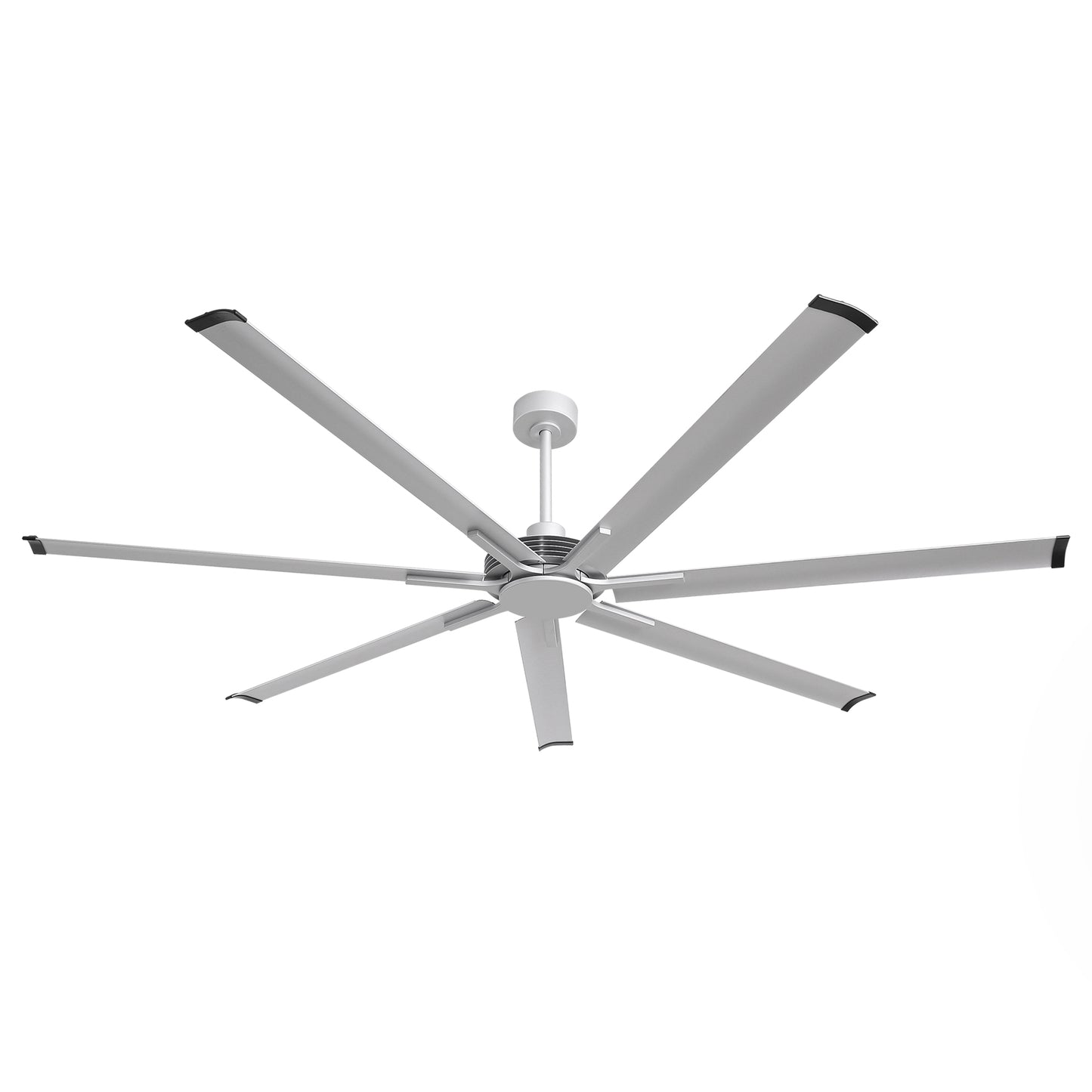 Ceiling Fan Modern 100" Industrial 7-Blade Silver Metal