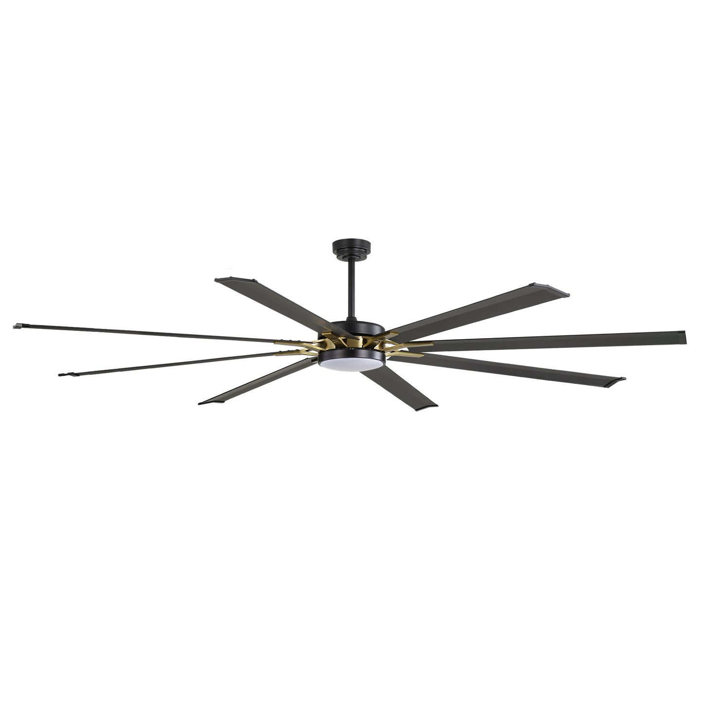 96" Black & Gold Ceiling Fan with Light & Remote – Smart 6-Blade, Quiet DC Motor