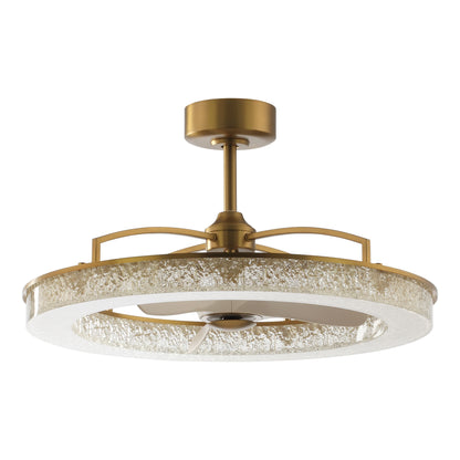 33" Perimost Gold Crystal LED Ceiling Fan