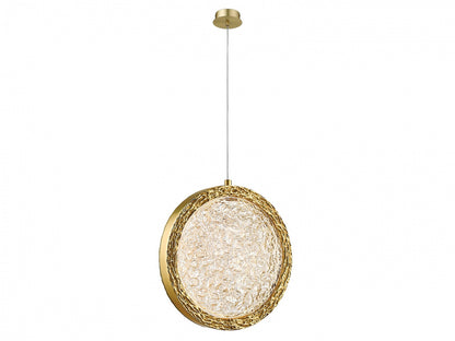 Bottega 1-Light Polished Brass 10" Round Ring Pendant Light
