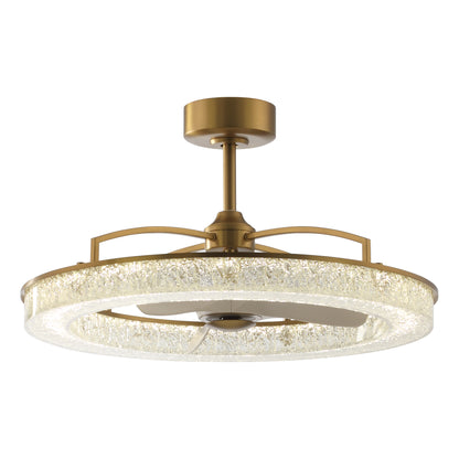 33" Perimost Gold Crystal LED Ceiling Fan