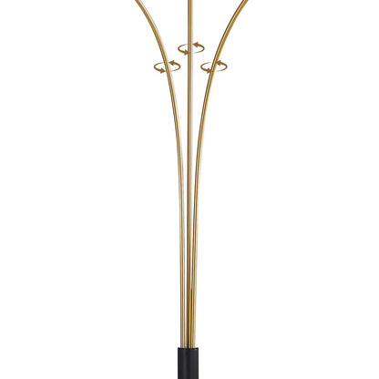 Brio 90" 3-Light Modern Gold Crystal Arc Floor Lamp