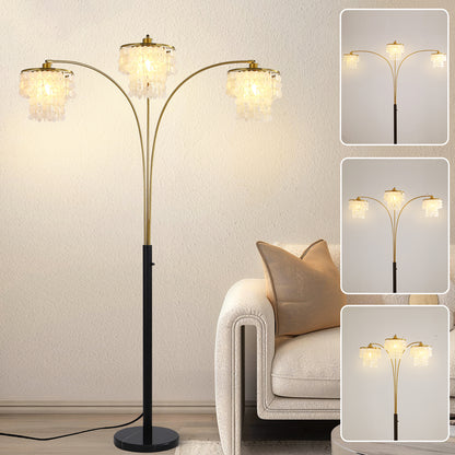 Brio 90" 3-Light Modern Gold Arc Floor Lamp