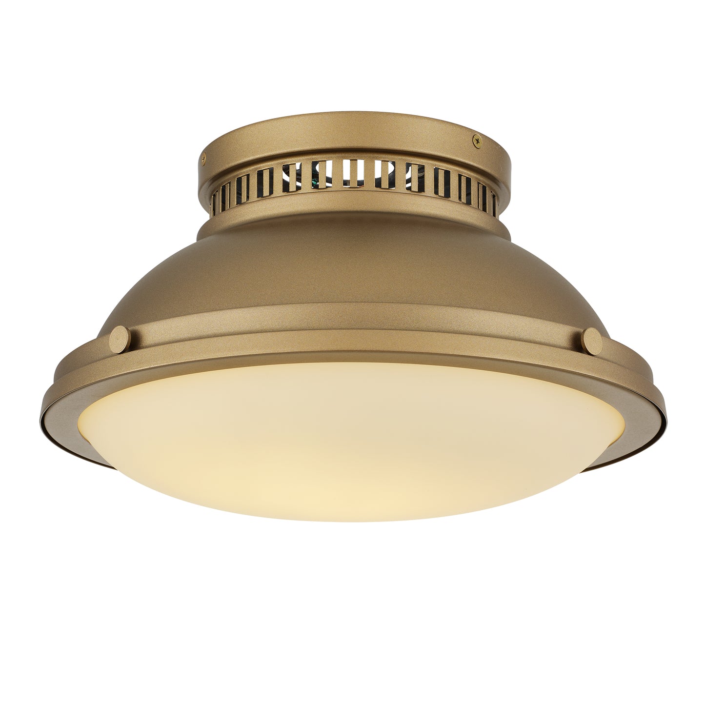 Halo 2-Light 14" Polished Brass Flush Mount Ceiling Light