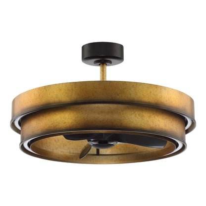 32" Perimost Gold Caged LED Ceiling Fan