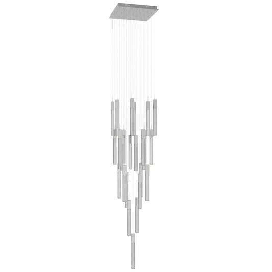 Boa 25-Light LED Polished Chrome Studded Glass Pendant Light