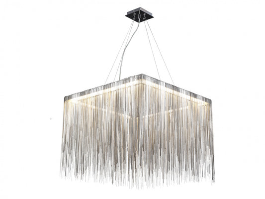 Fountain Ave Chrome Statement Chain Square Chandelier