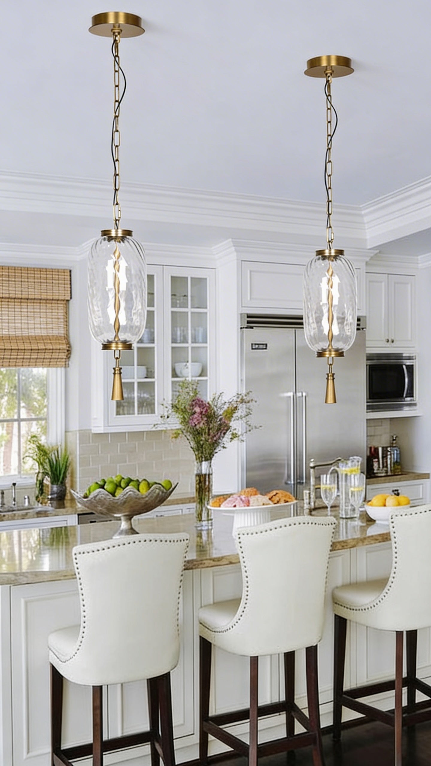 Modern Brass LED Pendant Light – Handcrafted Minimalist Hanging Light, Dimmable