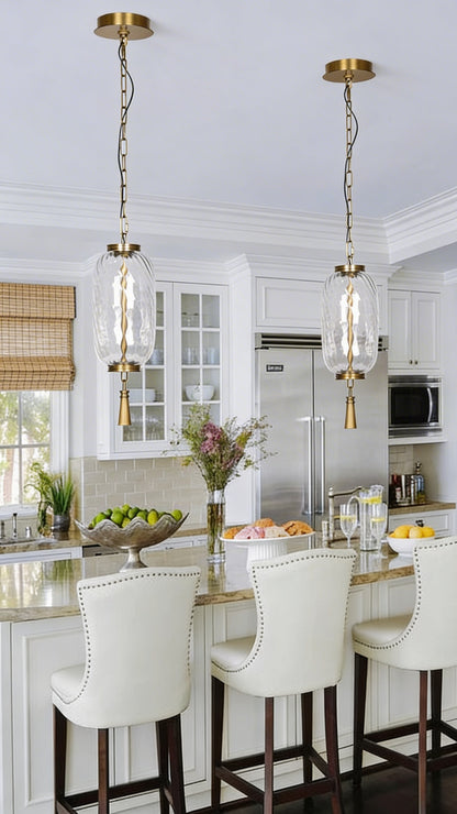 Modern Brass LED Pendant Light – Handcrafted Minimalist Hanging Light, Dimmable