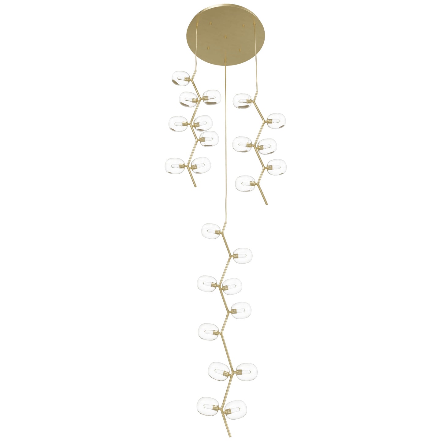 Hampton 24-Light Brushed Brass with Clear Glass Pendant Light