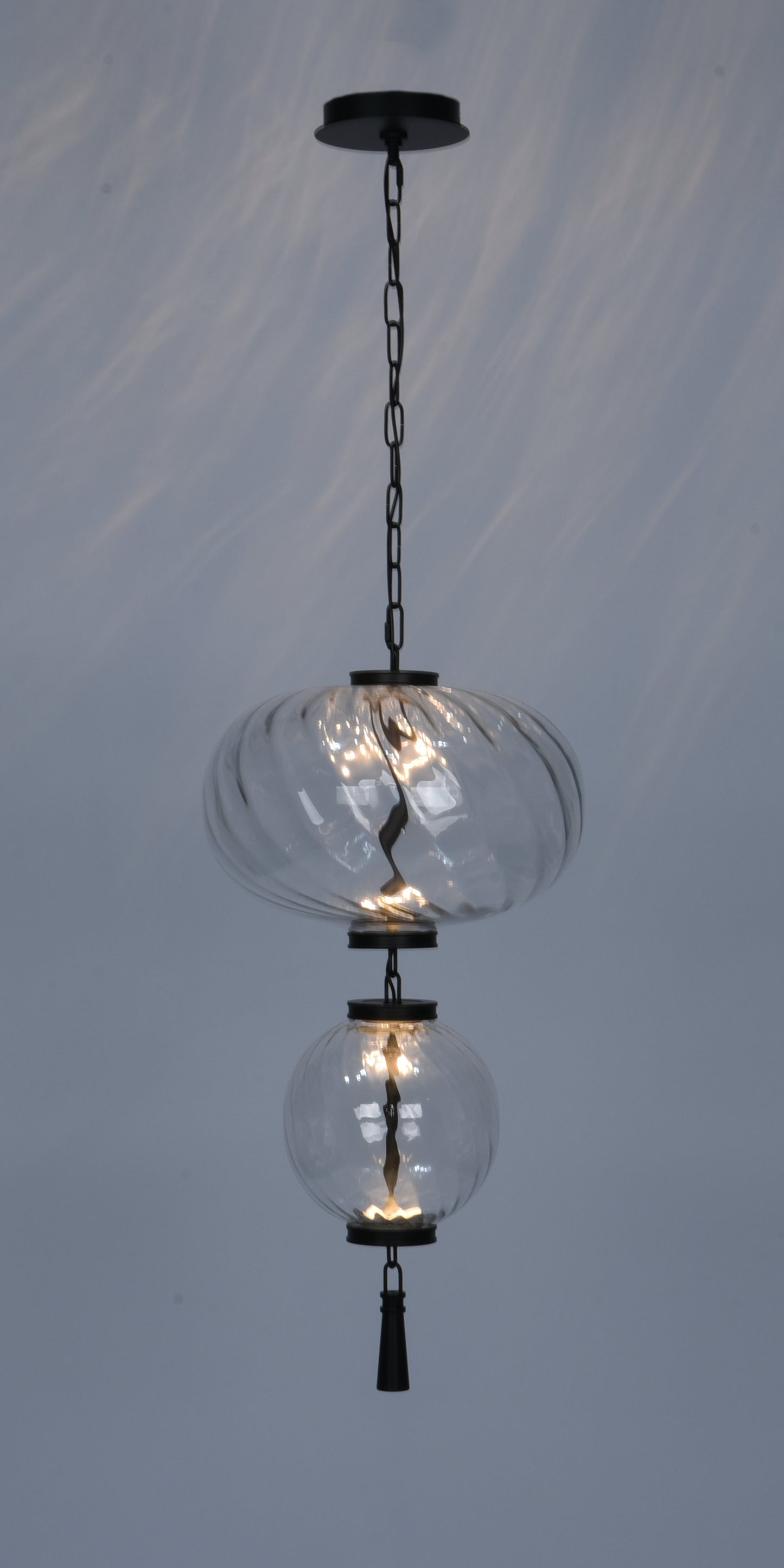 Modern Black 2-Tier LED Pendant Light – Contemporary Linear Chandelier, Dimmable