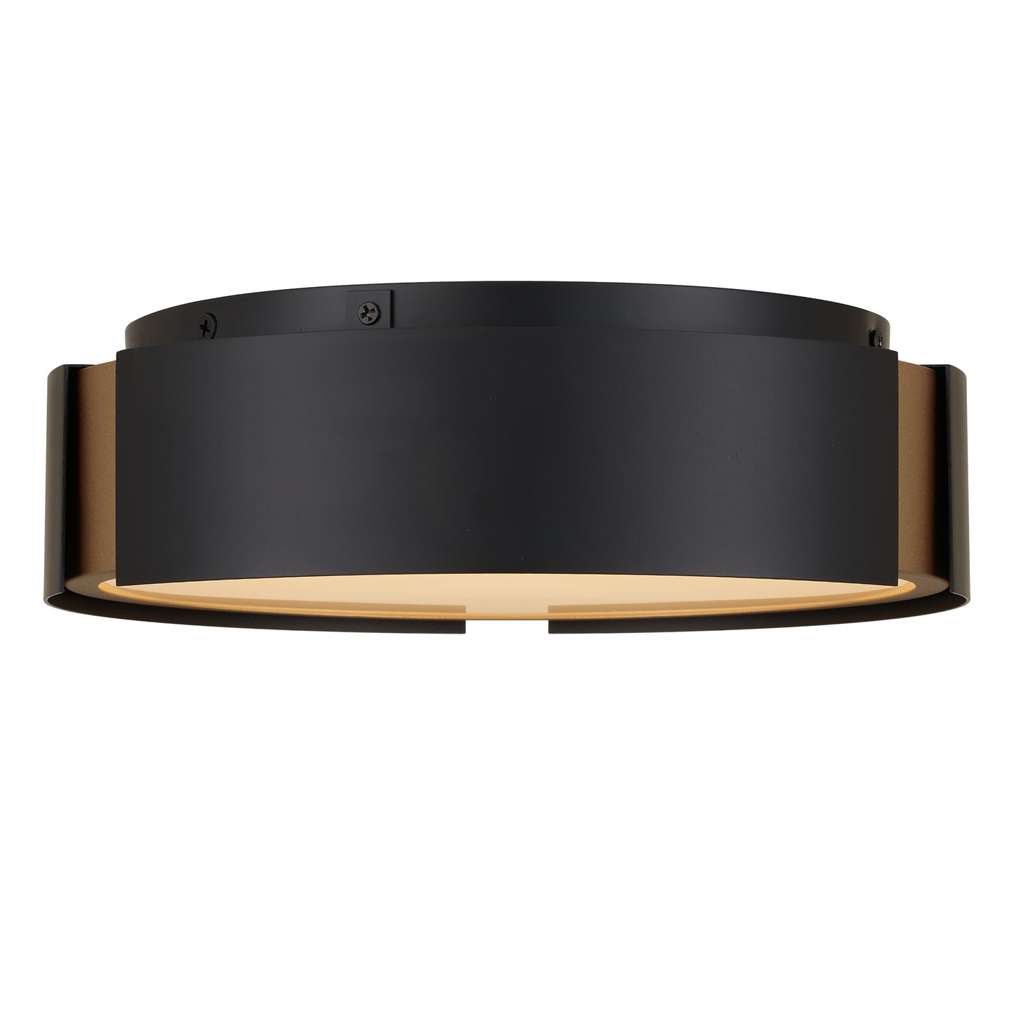 Ember 10" Matte Black with Brass LED Flush Mount Ceiling Light