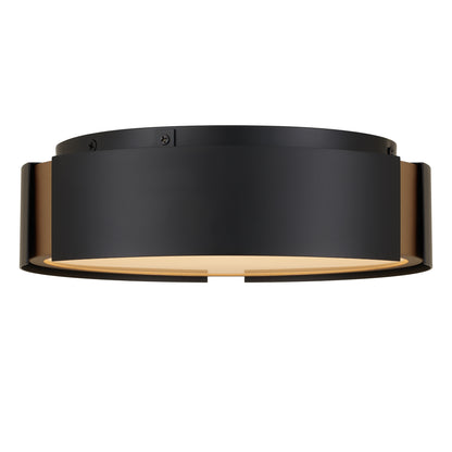 Ember 10" Matte Black with Brass LED Flush Mount Ceiling Light