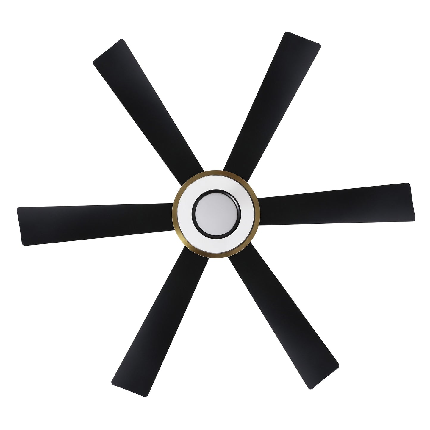 60" Black and Gold Ceiling Fan with LED Light and Remote – Modern 4-Blade Fan
