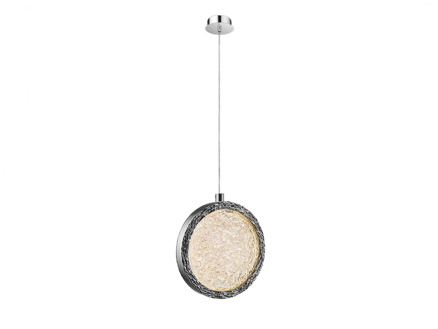 Bottega 1-Light Polished Nickel 6" Round Ring Pendant Light