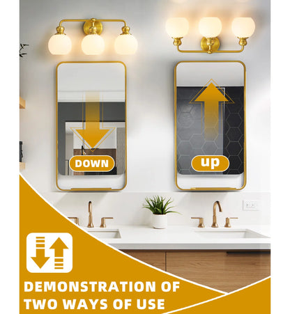 Irvine Gold Modern Frosted Glass 3-Light Vanity Light