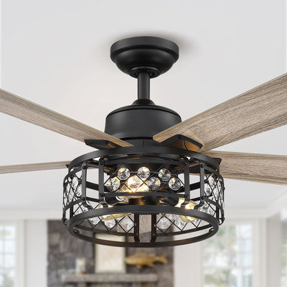52" 5-Blade 3-Light Farmhouse Ceiling Fan with Light