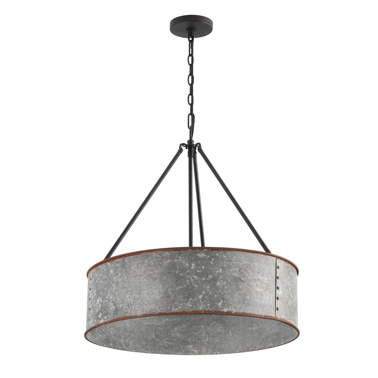 Farmhouse Chandelier 24" 5-Light Rustic Metal Shade