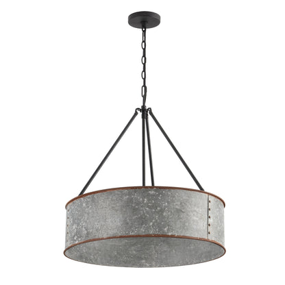 Farmhouse Chandelier 24" 5-Light Rustic Metal Shade