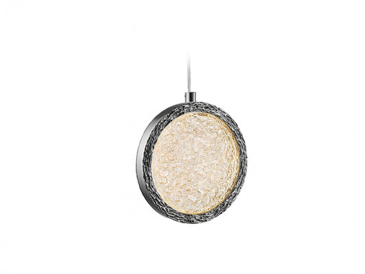 Bottega 1-Light Polished Nickel 10" Round Ring Pendant Light