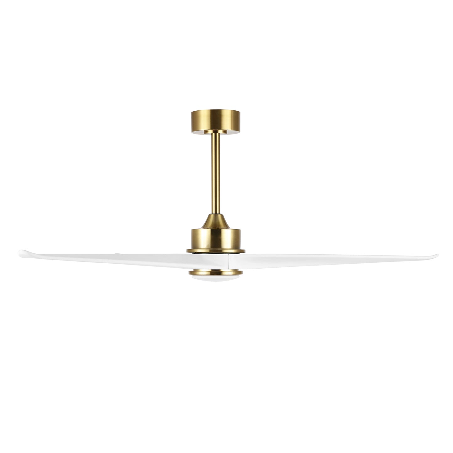 52" Gold and White Ceiling Fan with LED Light and Remote – Modern Dimmable Fan