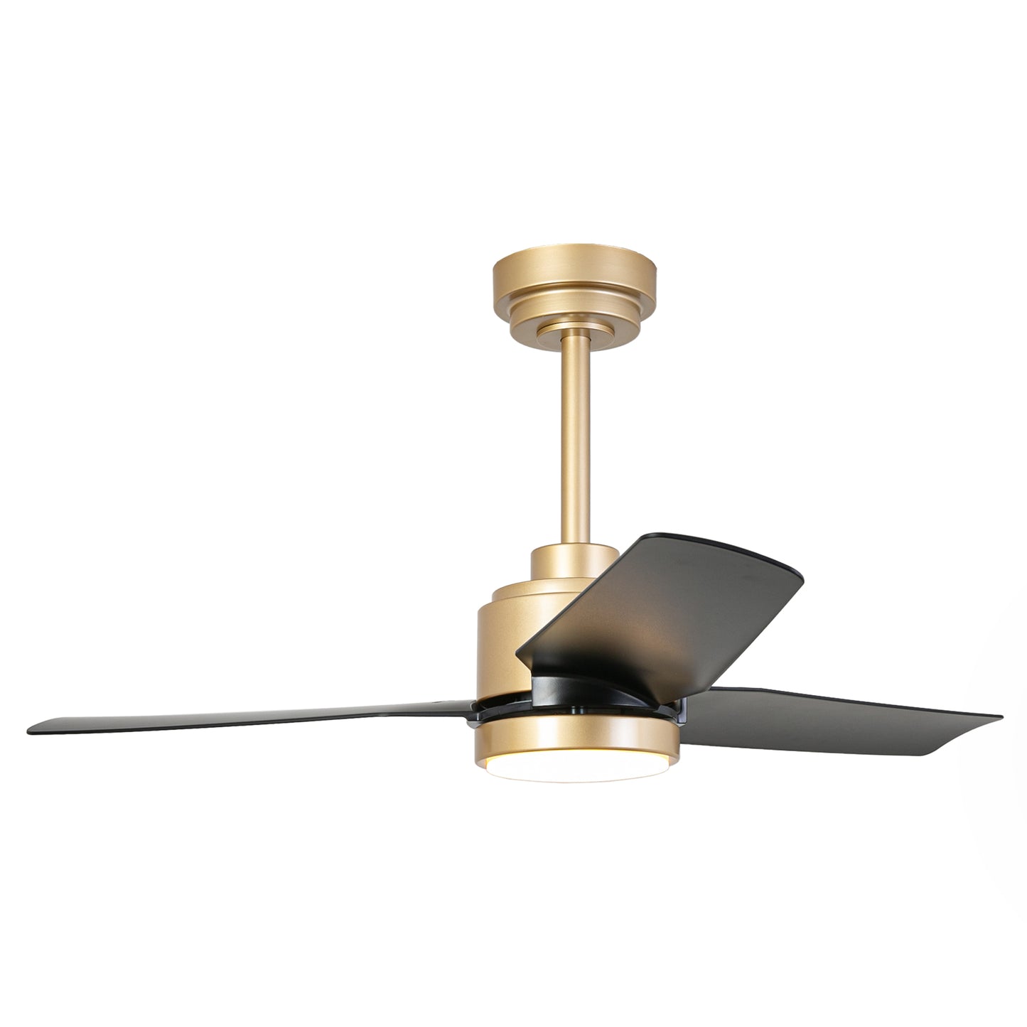 42" 3-Blade Modern Black & Gold Ceiling Fan with LED Light