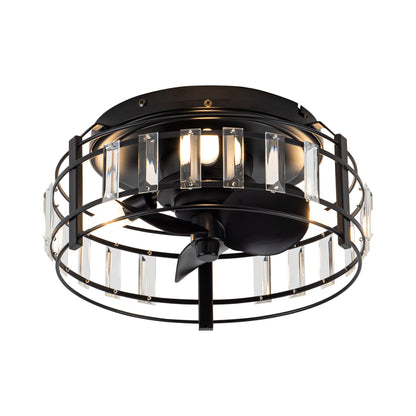 13" 3-Light 3-Blade Modern Crystal Ceiling Fan with Light