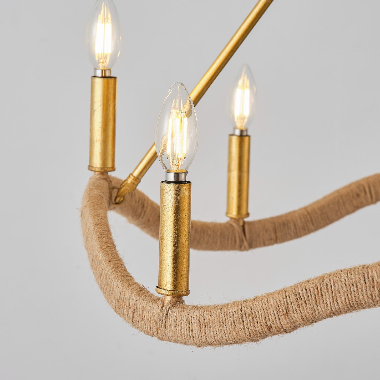 8-Light Golden Modern Candle Chandelier