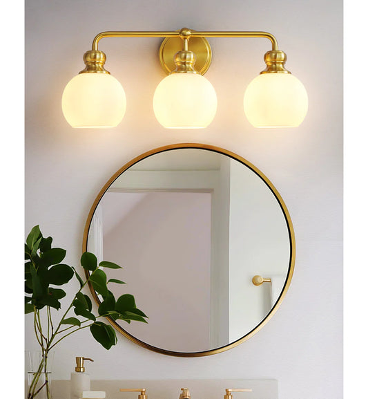 Irvine Gold Modern Frosted Glass 3-Light Vanity Light