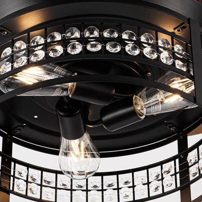 36" 3-Blade 3-Light Modern Fandelier Ceiling Fan with Light