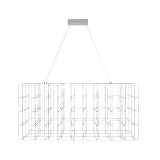 Argyle Ave 48" Chrome LED Grid Linear Chandelier