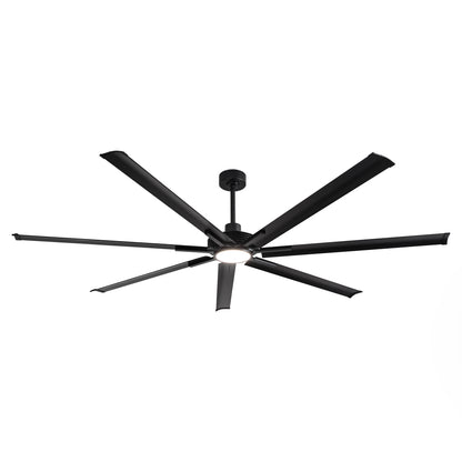Ceiling Fan Industrial 84" Modern Black 7-Blade LED Light