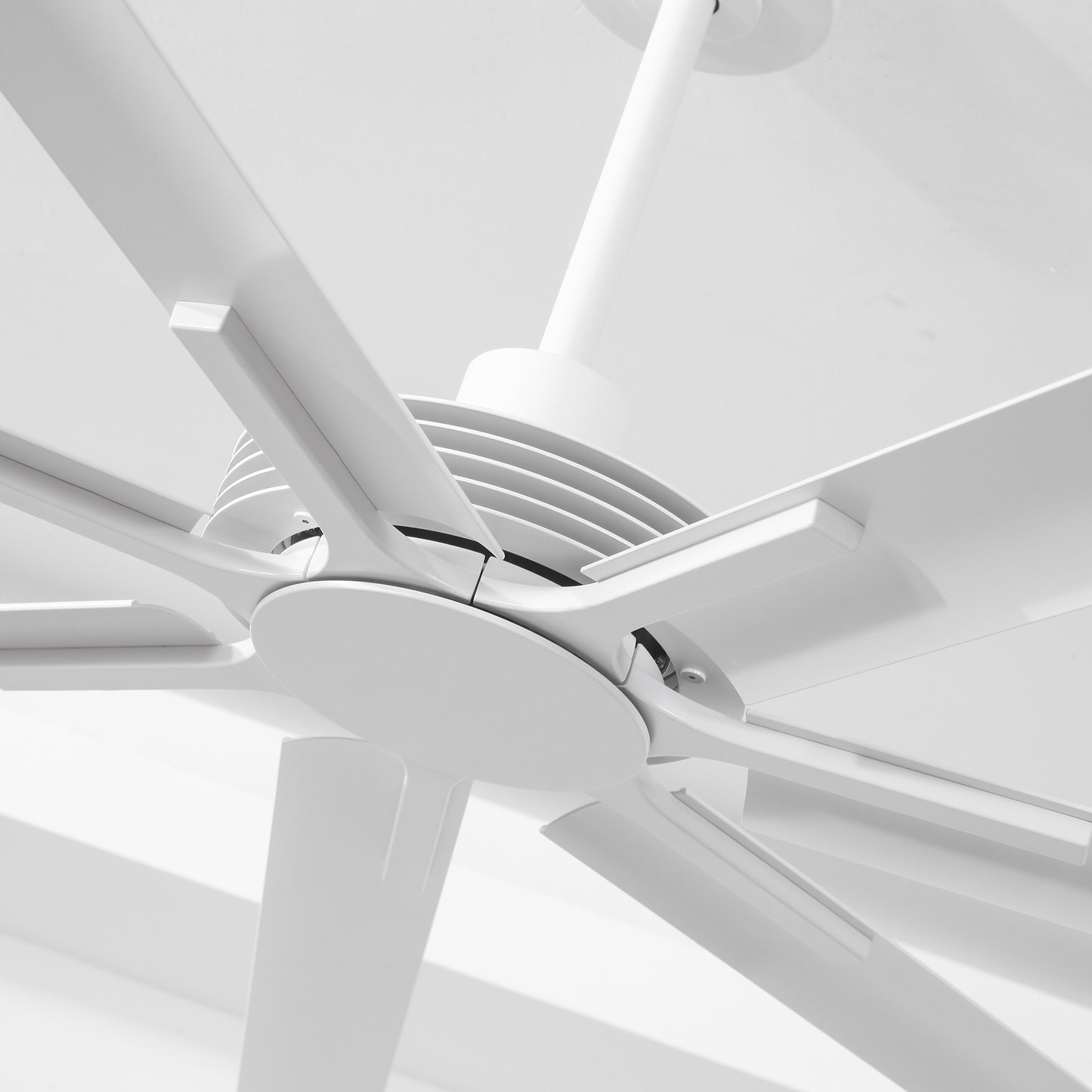 Ceiling Fan Modern 100" Industrial 7-Blade White Metal