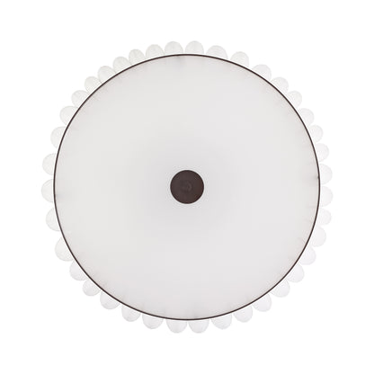 Modern Chandelier Bronze 24" 5-Light White Linen Shade