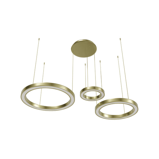 Aria 3-Ring Modern Brass LED Pendant Light