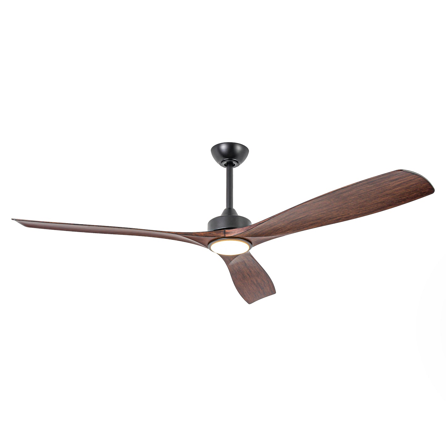 60" Farmhouse Ceiling Fan with Light & Remote – Matte Black, 5-Blade, DC Motor