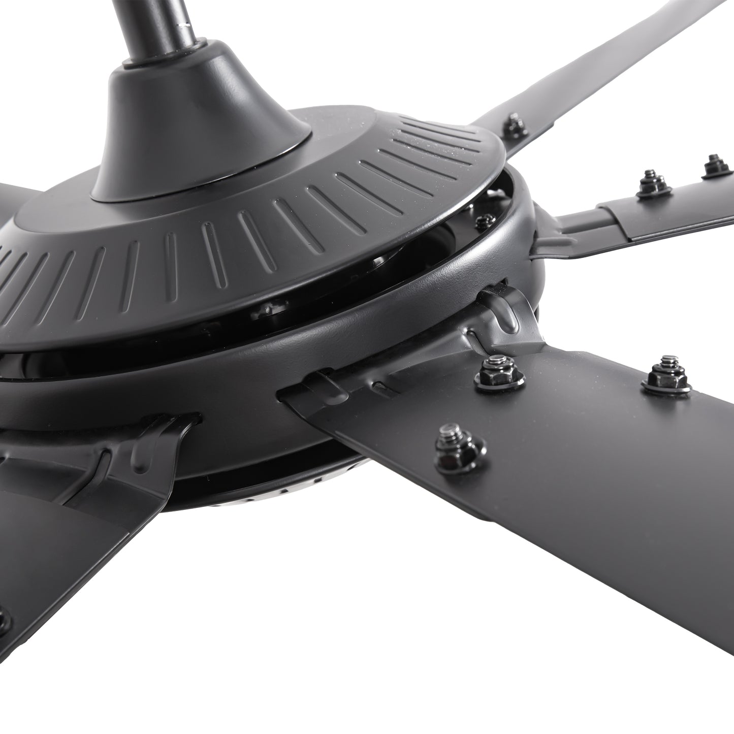 Ceiling Fan Modern 120" Industrial 6-Blade Black Metal