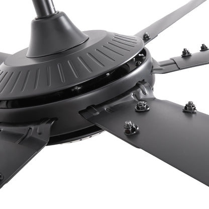 Ceiling Fan Modern 120" Industrial 6-Blade Black Metal