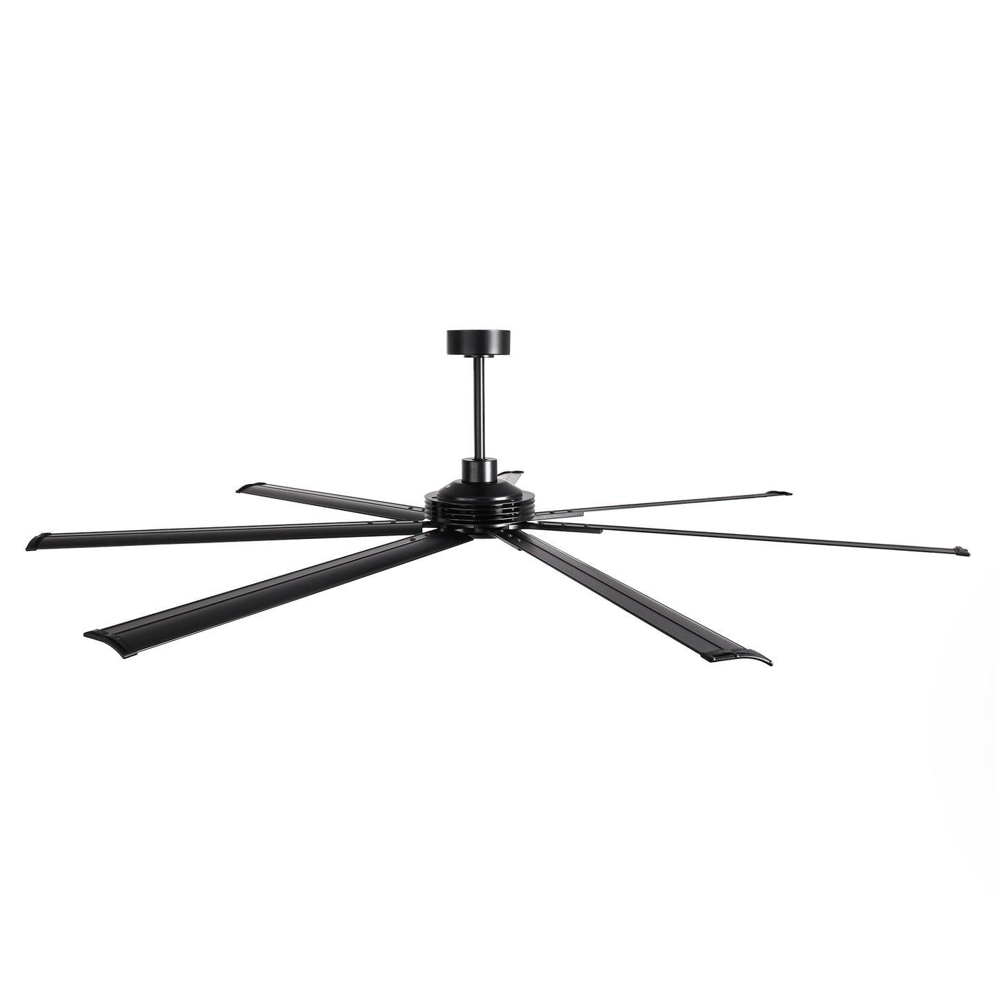 Ceiling Fan Industrial 100" Modern Black 7-Blade LED Light