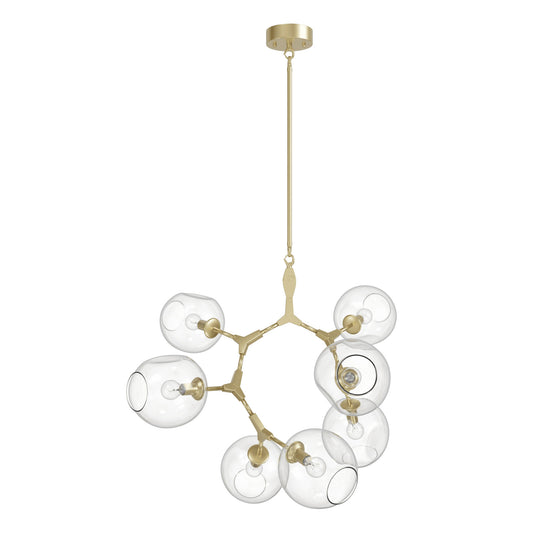 Fairfax Ave 7-Light Brushed Brass Hand-Blown Glass Chandelier