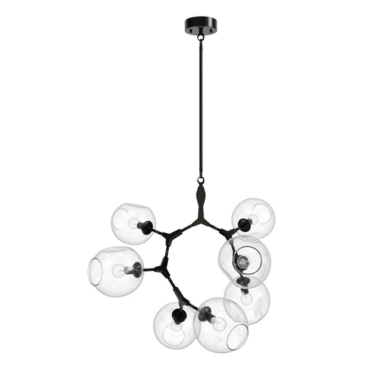 Fairfax Ave 7-Light Dark Bronze Hand-Blown Glass Chandelier