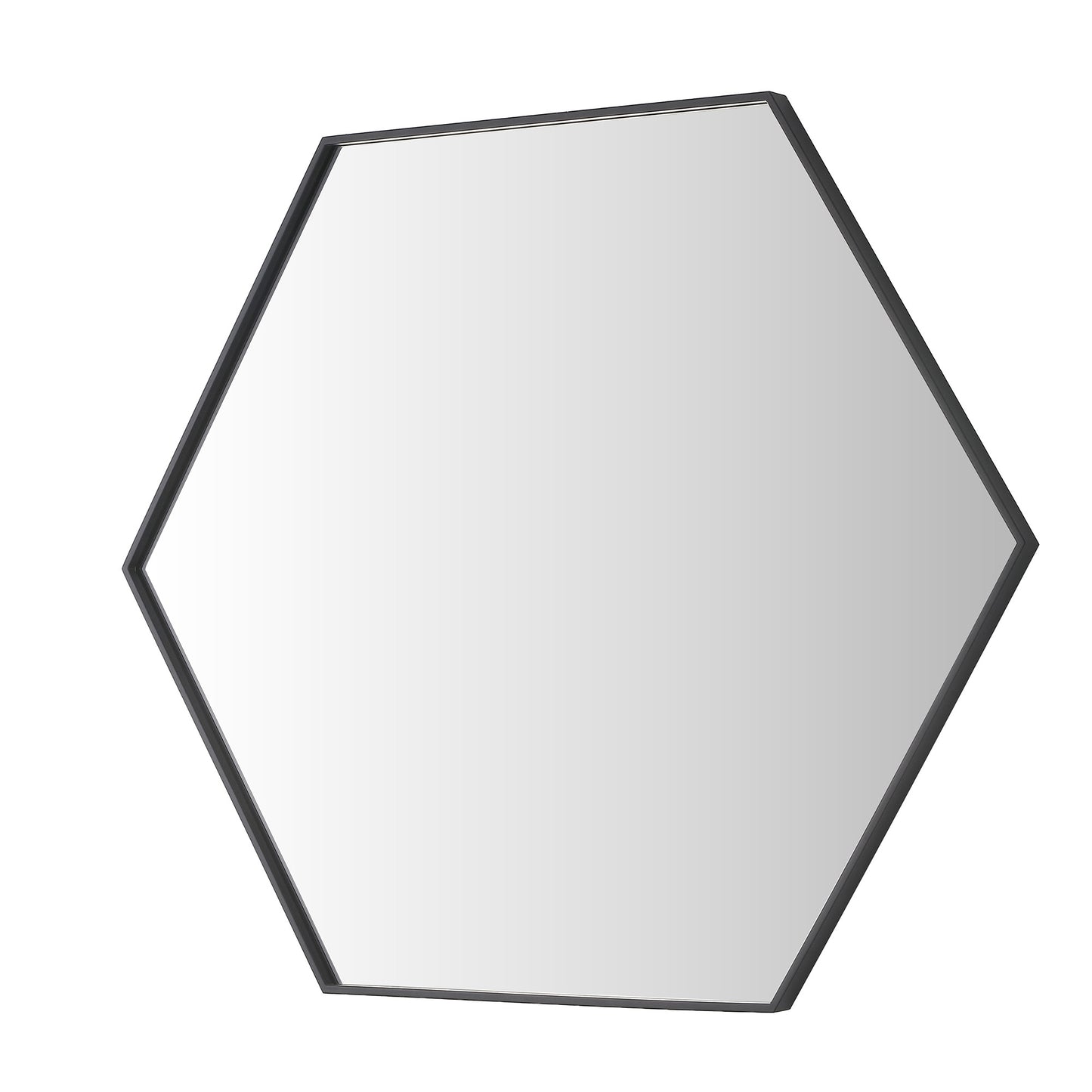 Wall Mirror 24x34" Modern Black Hexagon Framed Mirror