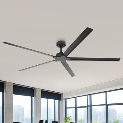 Ceiling Fan 72" Industrial 5-Blade Black IPX4 Outdoor Use