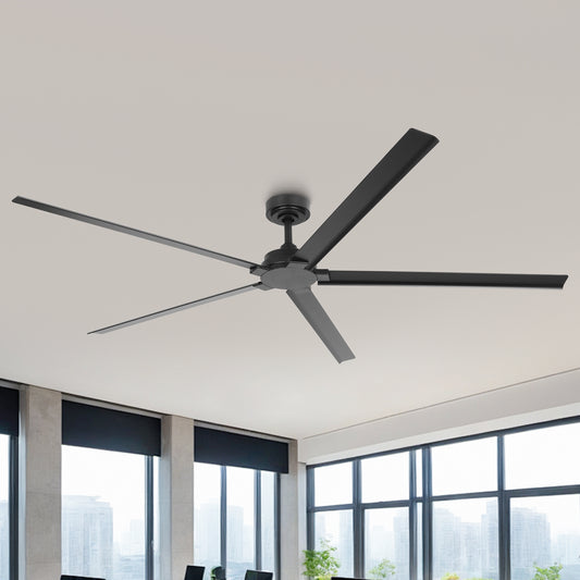 Ceiling Fan 72" Industrial 5-Blade Black IPX4 Outdoor Use