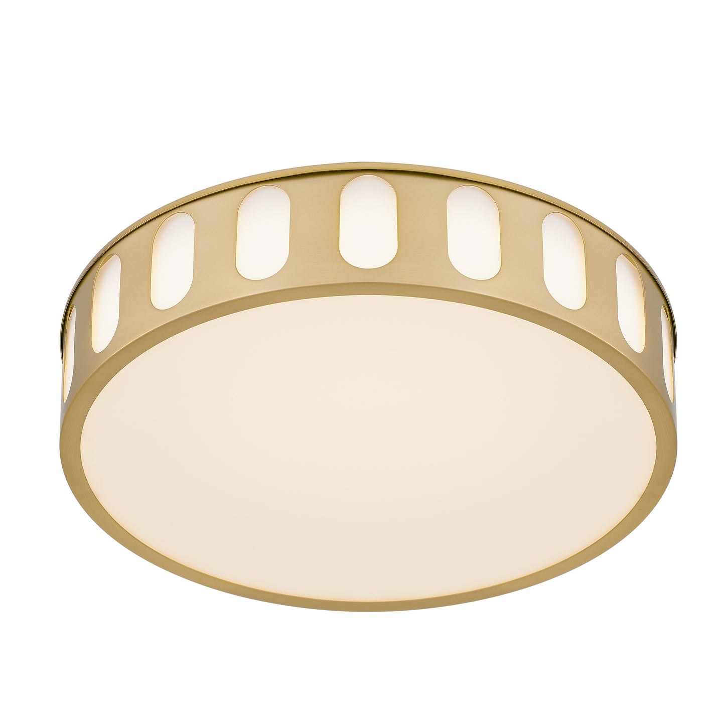 Bantom 15" Antique Brass LED Flush Mount Ceiling Light