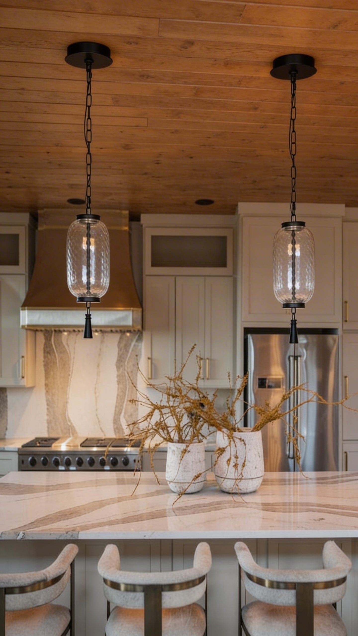 Modern Black LED Pendant Light – Handcrafted Minimalist Hanging Light, Dimmable