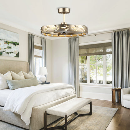 29" Perimost Modern Gold Crystal LED Ceiling Fan