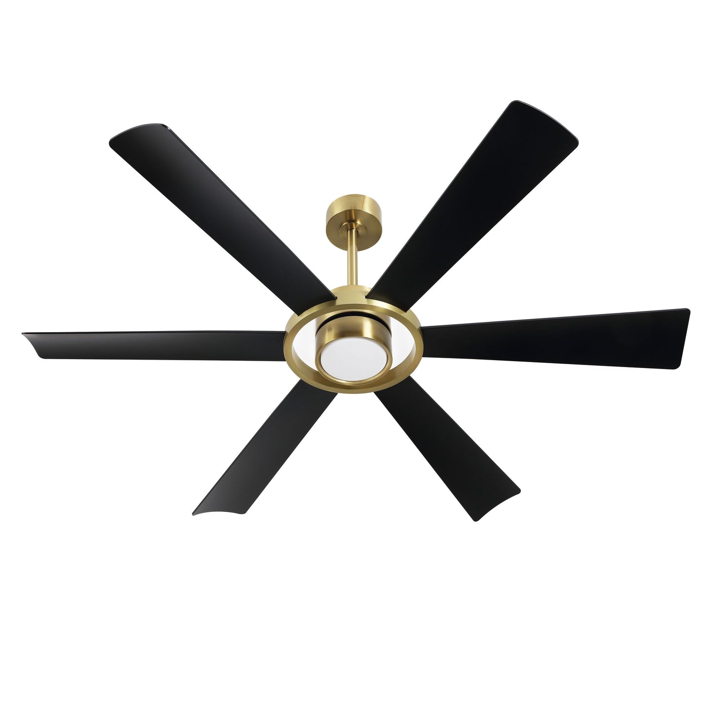 60" Gold and Black Ceiling Fan with LED Light and Remote – Modern 4-Blade Fan